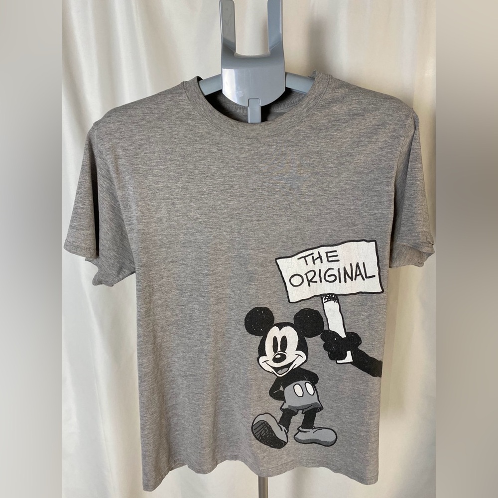 Vintage Gray Mickey Mouse and Oswald the Lucky Rabbit Short Sleeve Tee